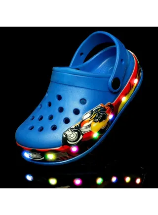 Summer Children's Sandals Slippers Light Up Hole Outdoor Two Wear Shoes 