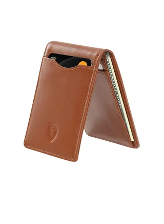 Slim  Wallets for Men  Bifold with RFID Protection Minimalist  Tan 