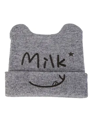 Cute Design Soft Cotton Beanie Grey 