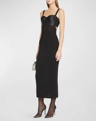 Bustier Sheer Midi Dress