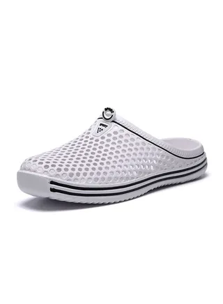 Men/Women Couple Shoes Hole Shoes White 