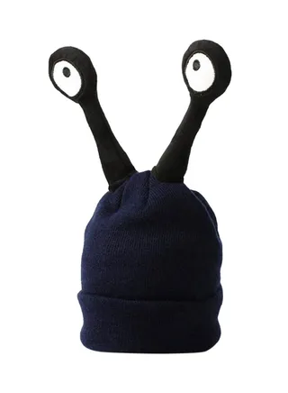Cute Insect Tentacle Eyes Design Beanie Blue/Black 