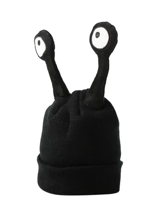 Cute Insect Tentacle Eyes Design Beanie Black 