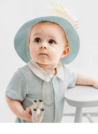 Breathable Mesh Children's Sun Hat Blue 