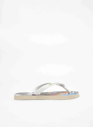 Dylan Printed Slip On Slipper White 