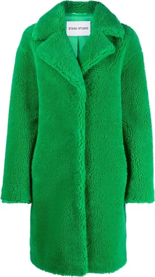 Faux Shearling Single-Breasted Coat