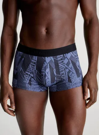 Men's Low Rise Trunks - CK Black -  microfibre jersey, Multi 