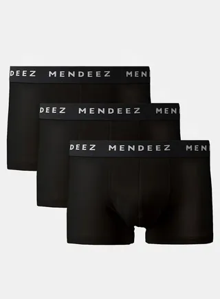 JACQUARD BOXER TRUNKS - PACK OF 3 - BLACK 
