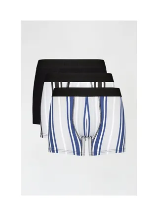3 Pack Monochrome Vertical Stripe Trunks 