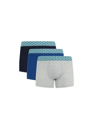 3 Pack Geo Waistband Trunks 