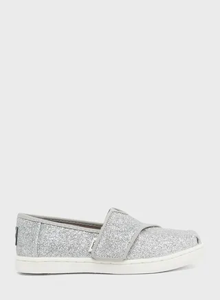 Kids Glitter Alpargata Slip-Ons Loafers 