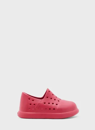 Kids Raspbery Print Slip Ons 
