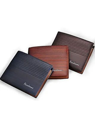 Pack of 3 Men Leather Wallet Durable Bifold Design with Multiple Card Slots Perfect for Gift 