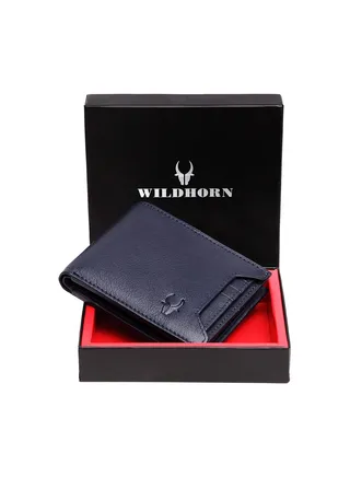 Wild Horn Blue Leather Mens Leather Wallet WH1251 