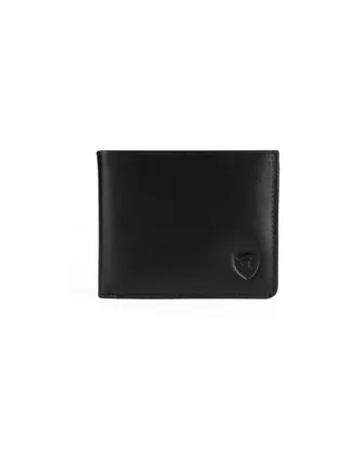 Slim Wallet for Men Genuine Leather Bifold Rfid Protected Purse Black Orange 