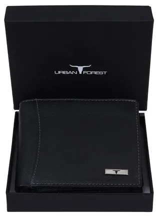 URBAN Oliver Black Leather Wallet for Men 6 Card Slot 