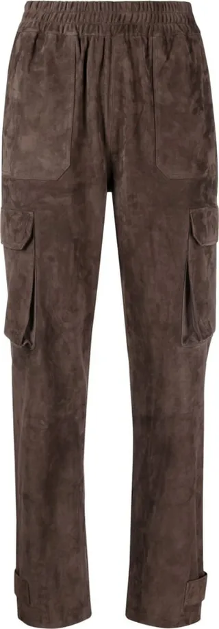 Straight-Leg Leather Pants