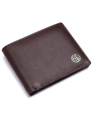 Leather Wallets for Men | Redwood Brown Men's Wallet | FID Protected Leather Wallet for Men | Men’s Wallet with 4 Card Slots | Purse for Men/Money Bag - Gift for Him 