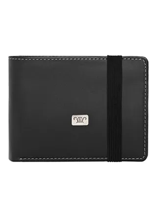 Zenith Leather Wallet With Band For Men Black 