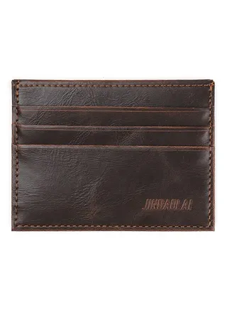 Simple Soft Leather Card Case With 6 Card Slots Brown 
