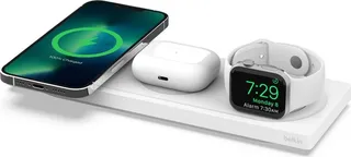 Belkin BOOSTCHARGE PRO 3-in-1 Wireless Charging Pad with MagSafe - White