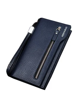 Business Wallet With Wristlet Navy Blue 