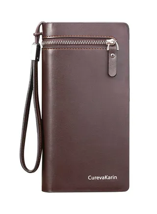 Multifunctional Leather Wallet Brown 