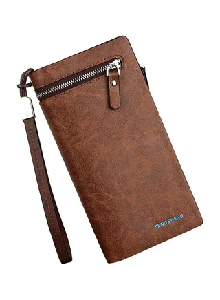 Multifunctional Leather Wallet Brown 