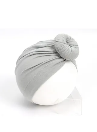 Pure Cotton Baby Knot Hat Grey 