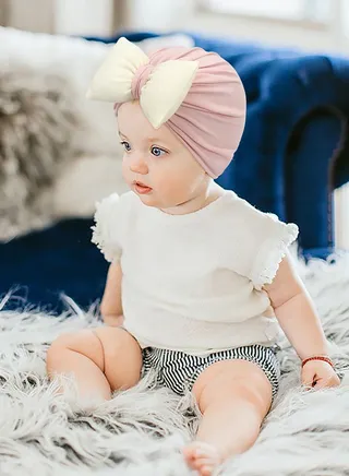 Cotton Baby Colored Fat Bow Hat 