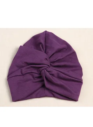 Cotton Children's Cross Headband Dark Purple 