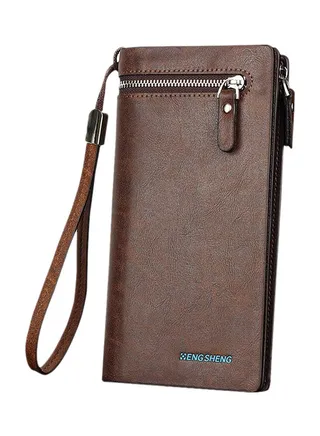 Multifunctional Leather Wallet Brown 