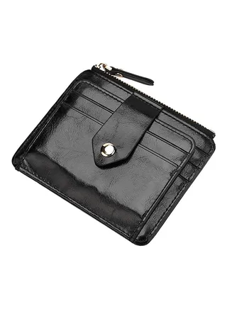 Multifunctional Leather Wallet Black 