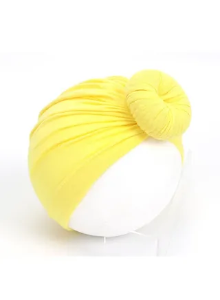 Pure Cotton Baby Knot Hat Yellow 