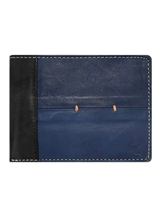Bloke Bifold Leather Wallet Blue/Black 