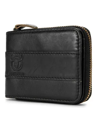 Stylish Bifold Zipper Wallet Black 