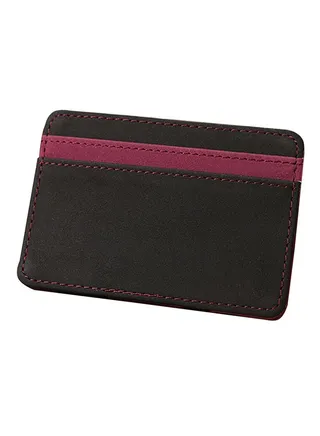 Faux Leather Card Holder Black 