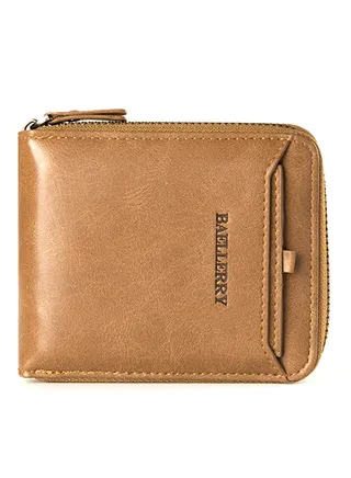 Horizontal Zipper Wallet Brown 