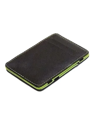 Faux Leather Card Holder Green/Black 