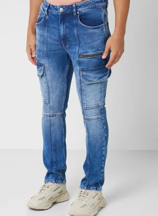 Relaxed Fit Cargo Jeans 