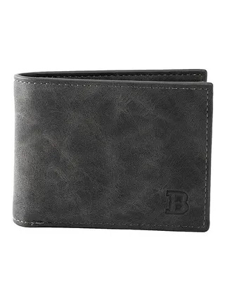 Vintage Casual Short Bi-Fold Wallet Black 