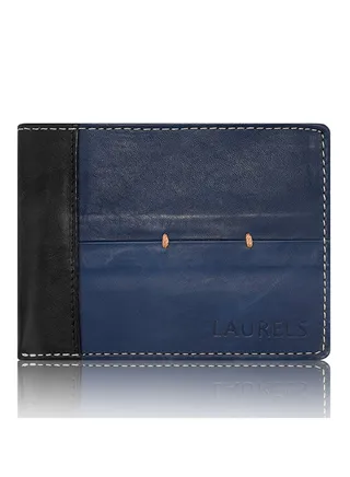 Bloke Leather Bi-Fold Wallet Blue/Black 