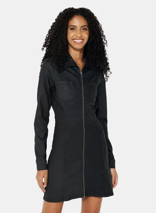 Zipped Mini Dress Black 