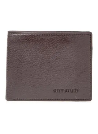 Bifold Leather Mens Wallet Brown 