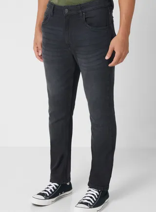 Slim Fit Washed Jeans 