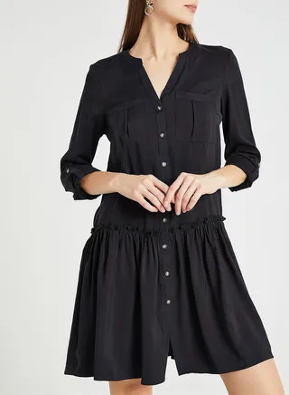 Gather Detailed Dress Black 