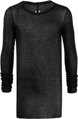 Black Knitted Long Sleeve T-Shirt