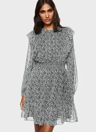 Floral Print Ruffle Dress 