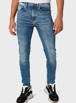 Mid Wash Skinny Fit Jeans 