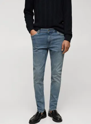 Skinny Fit Mid Wash Jeans 
